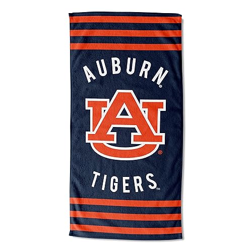 Northwest NCAA Auburn Tigers Unisex-Adult Beach Towel, 30" x 60", Stripes