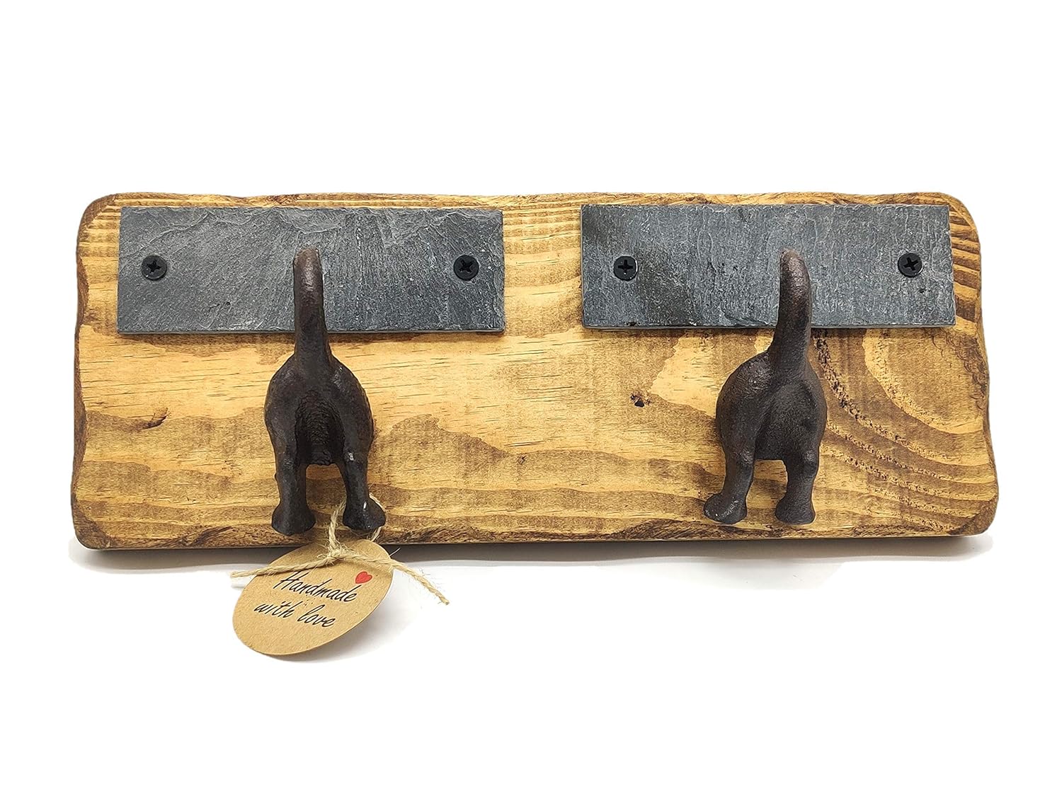 Personalised Dog lead Hooks/name sign/plaques for two! Handmade the