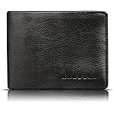 KARDLOK Genuine Leather Bifold Wallet for Men | Slim RFID Blocking, Holds 1-6 Card Slots, Coin compartment | Stylish & Durable Wallets (Black)