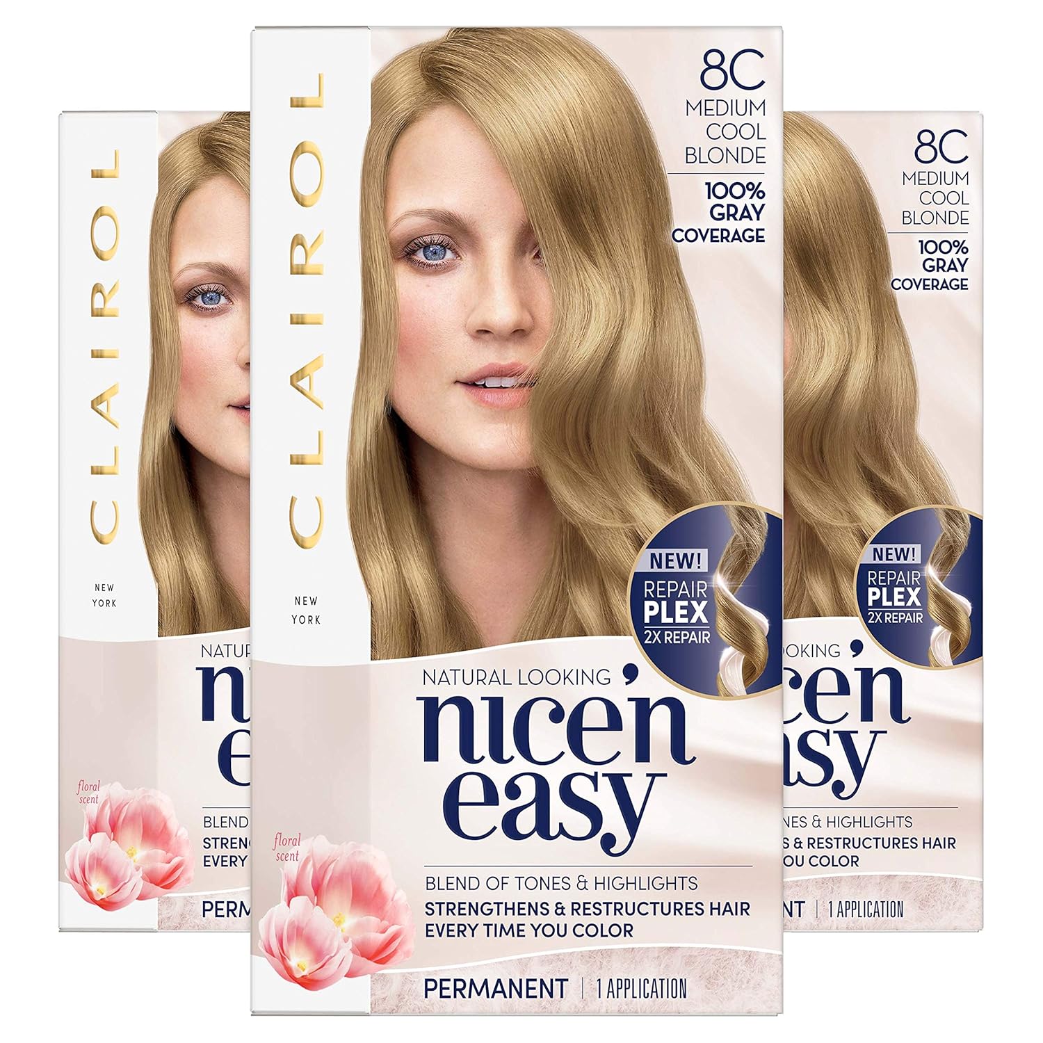 8c Medium Cool Blonde 3 Count Clairol Nice N Easy Permanent