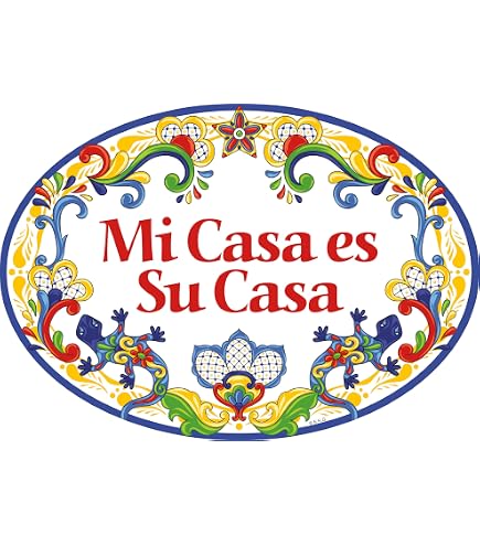 Bienvenidos A La Casa De Abuelo & Abuela Ceramic Welcome Sign - 11x8 Inches, Spanish Home Decor Gift With Gecko Motif