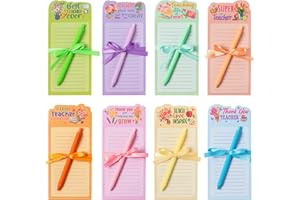 ANGOLIO 8Sets Teacher Notepad Sets to Do List Sticky Notes Memo Notepads Bulk, Teacher Appreciation Gift Pens for School Supplies Colorful Notepad Planner Organizer Teachers' Day Gifts for Teachers Men Women
