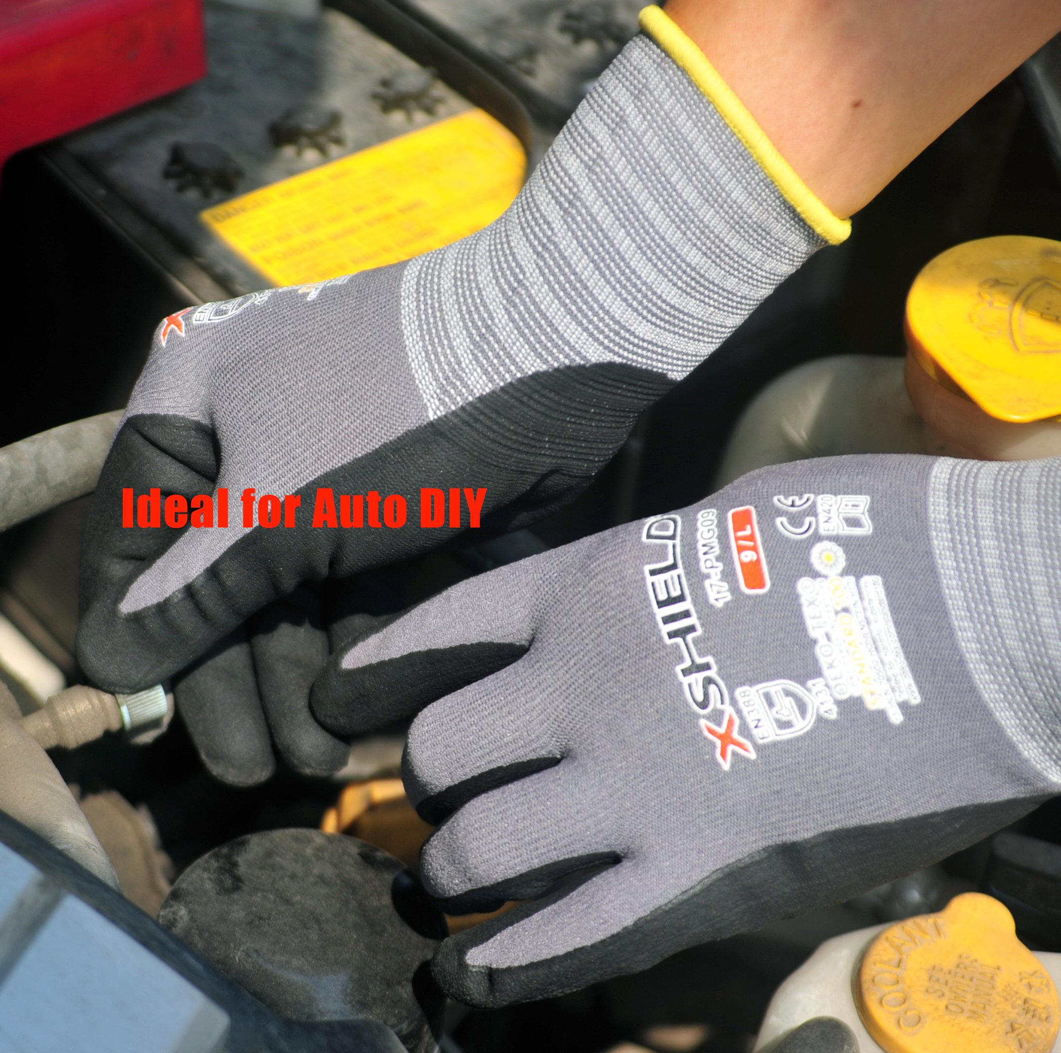 XSHIELD 17PMG,UltimateNylon, MicroFoam Nitrile Grip Safety Work