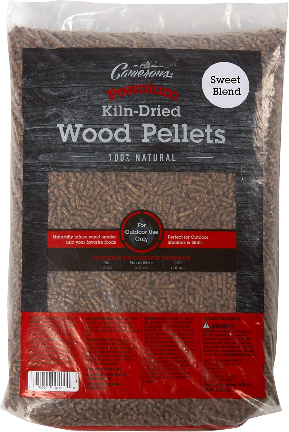 Camerons Pellets for Grilling (Sweet Blend)- Barbecue Wood Smoking Pellets for Smoker Box and BBQ Grills- 100% All-Natural Kiln-Dried Barbeque Fuel, No Fillers- 20 lb Bag : Garden & Outdoor