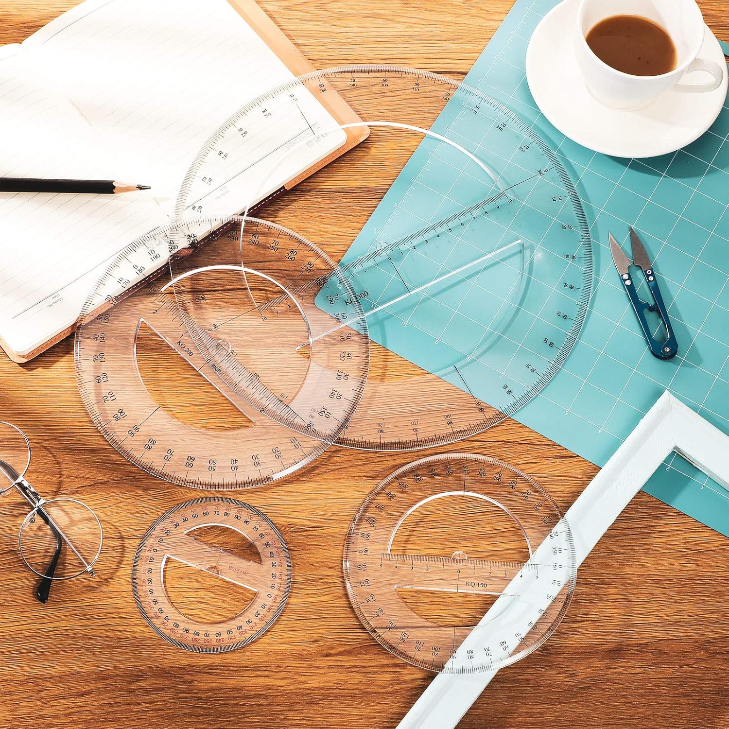 Multi-size Plastic Protractor 360 Degrees Math Protractors Clear Circular Protractors Mathematical Tool for Angle Measurement, Student School Office Supplies (4 Inch, 6 Inch, 8 Inch, 12 Inch): Home Improvement