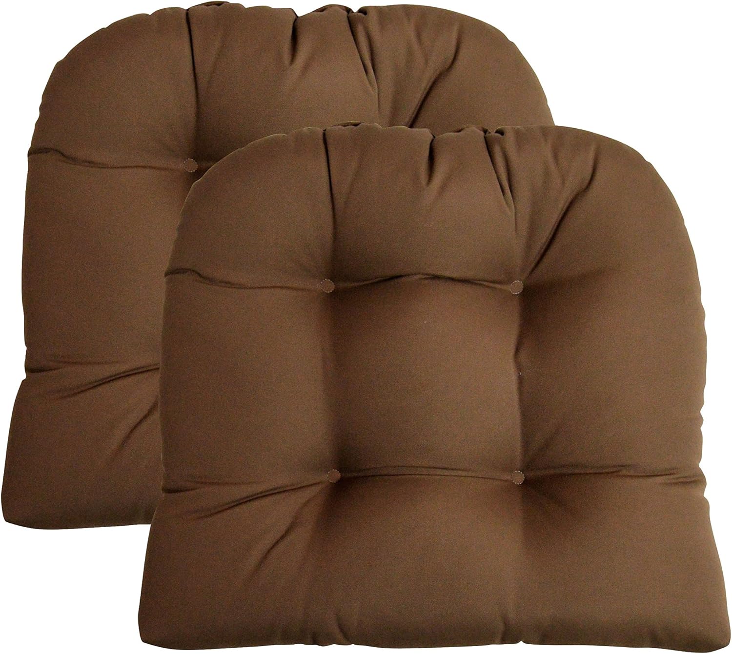 RSH Decor Sunbrella Canvas Cocoa Brown 2 Piece Wicker Chair