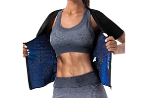 QZSH Women Sauna Vest Sweat Tank Top Zipper Compression Shirts Heat Trapping Waist Trainer