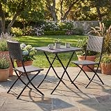 Garden Vida Capri 2 Seater Rattan Bistro Set Grey UKFR Certified view 1