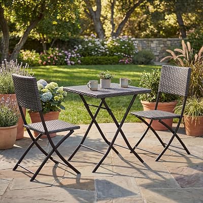 Garden Vida Capri 2 Seater Rattan Bistro Set Grey UKFR Certified