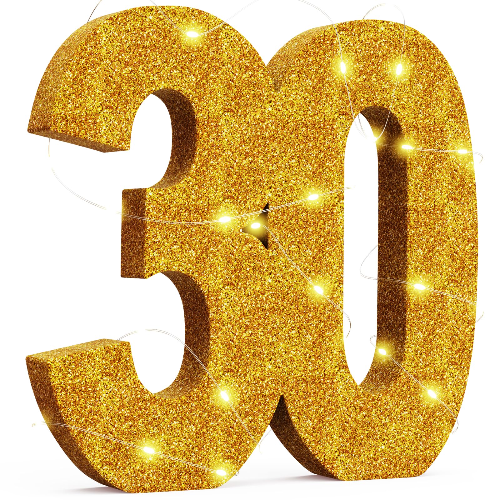 Photo 1 of Usongshine Happy 30th Birthday Decorations Anniversary Decorations 30th Centerpiece Table Decorations for Men Women(30 * 30 * 3cm)