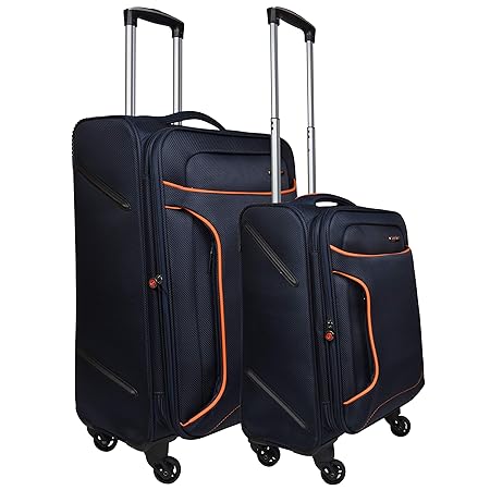 Murano Polyester 24 inches Navy Blue Hardsided Cabin Luggage (1070054_J)