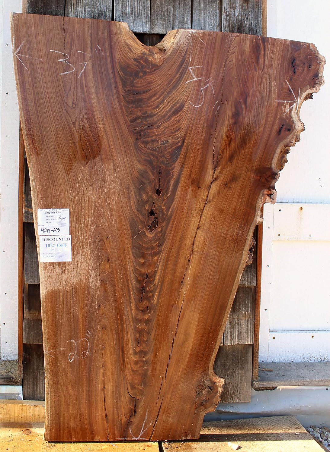 Live Edge English Elm Countertop Bar Top Natural Raw Wood Slab