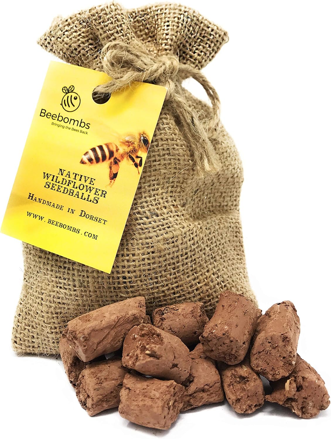Official Beebombs Wild Flower Seeds UK Native Mix, Handmade in Dorset Wildflower Meadow Seed Balls, Bee Gifts