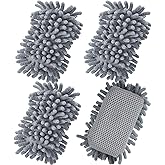 Zonon 4 Pieces Microfiber Shag Whiteboard Eraser Washable Microfiber Shag Dry Erase Board Eraser for Markers, Chalk, Home, Cl