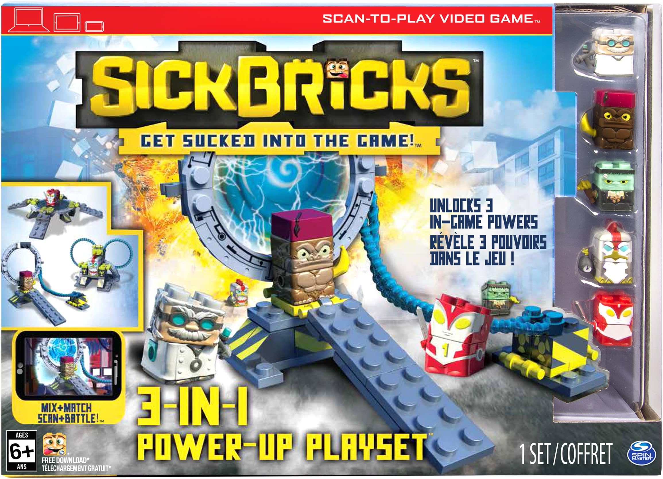 Sick Bricks, 3 - in - 1 Power Up Playset