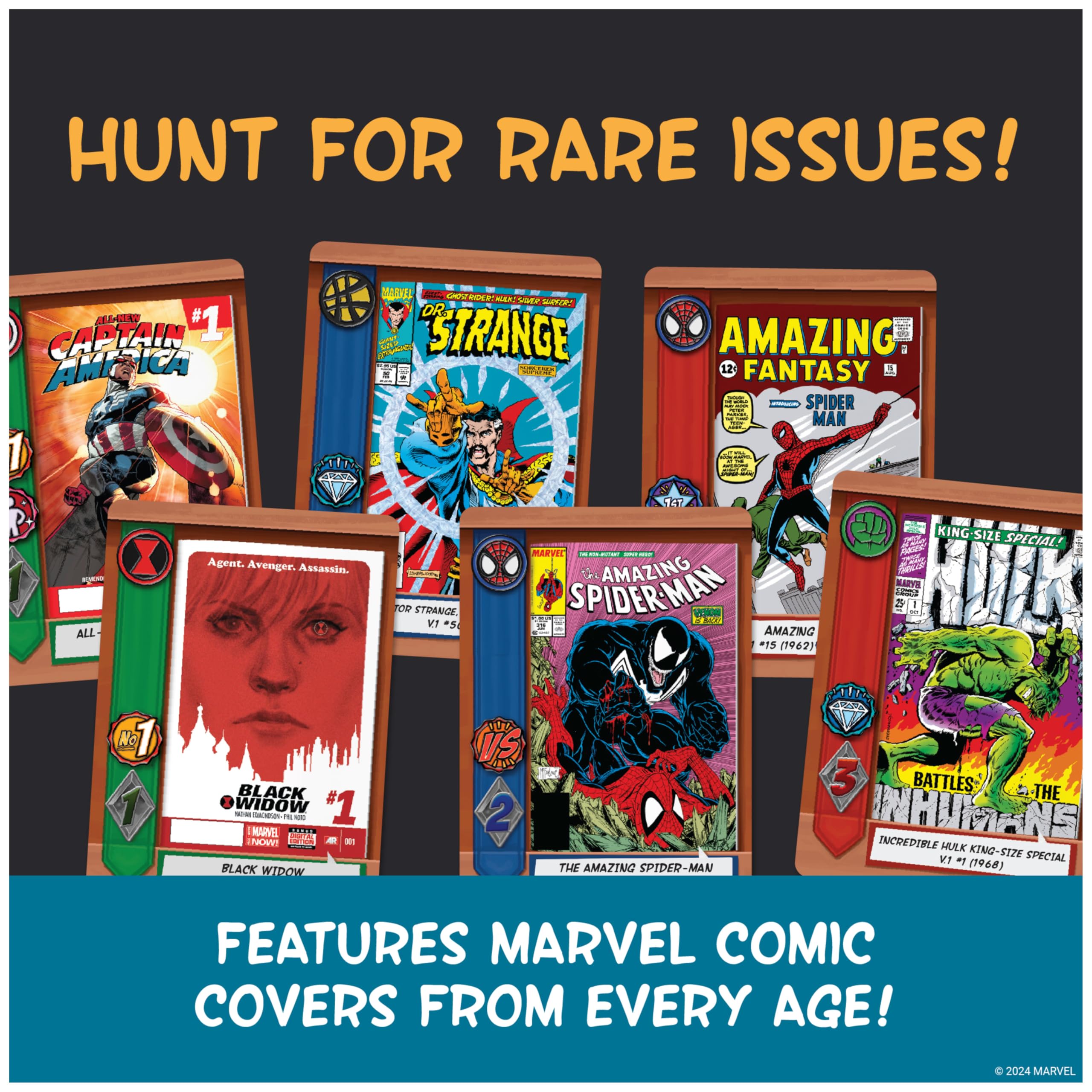 Spin Master Games, Marvel Comic Hunters, Comic Collecting Strategy Card Game for Fans of Marvel Rivals & Action Movies, 1-4 Players, for Ages 14 & Up