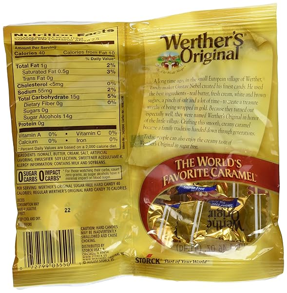 WERTHER’S ORIGINAL SUGAR FREE HARD CANDIES 1.46 OZ (3 PACK)
