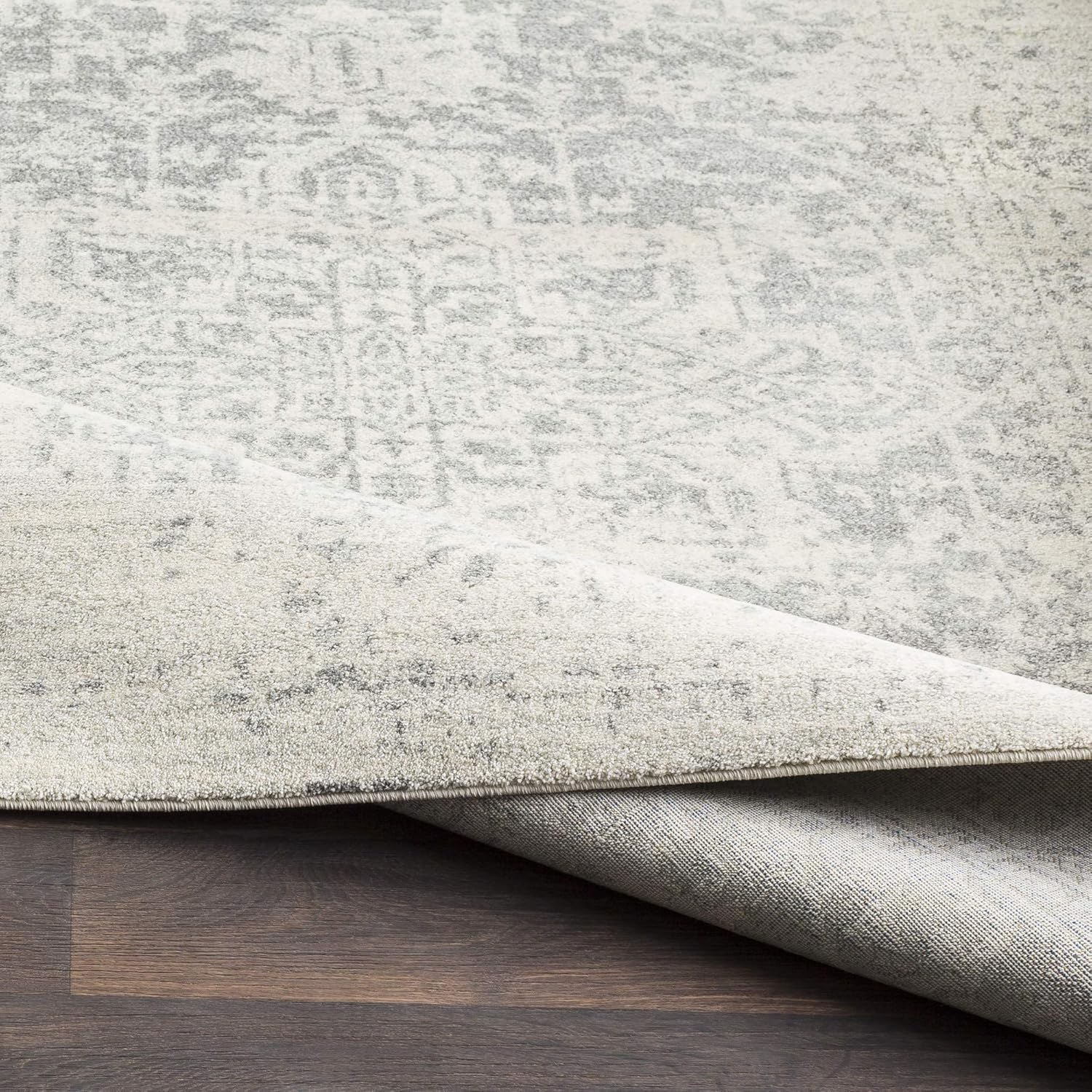Janine Gray and Beige Updated Traditional Area Rug 7'10" x 10'3: Furniture & Decor