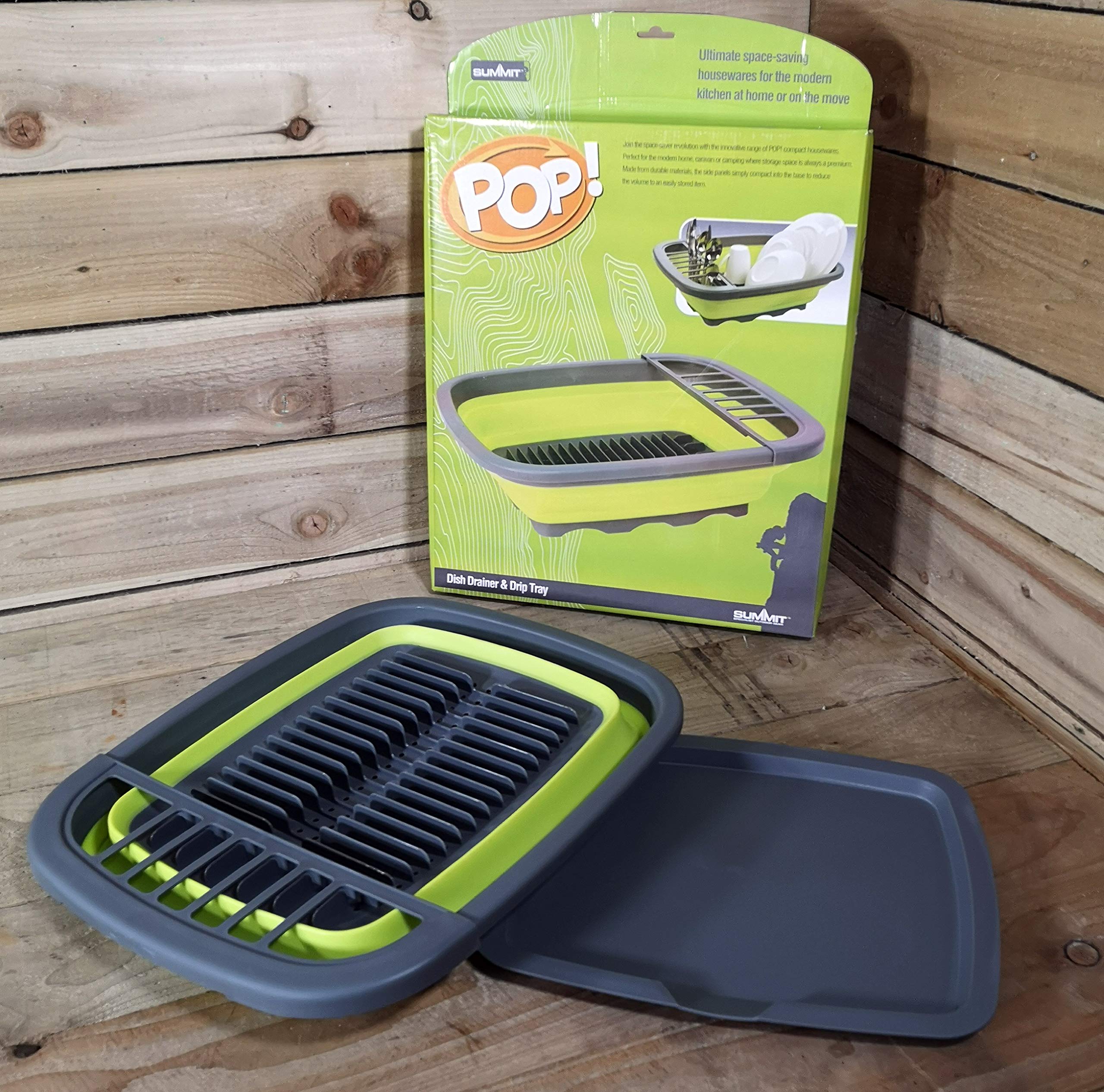 PMS SUMMIT "POP" DISH DRAINER AND RACK WITH UNDER DRIP TRAY