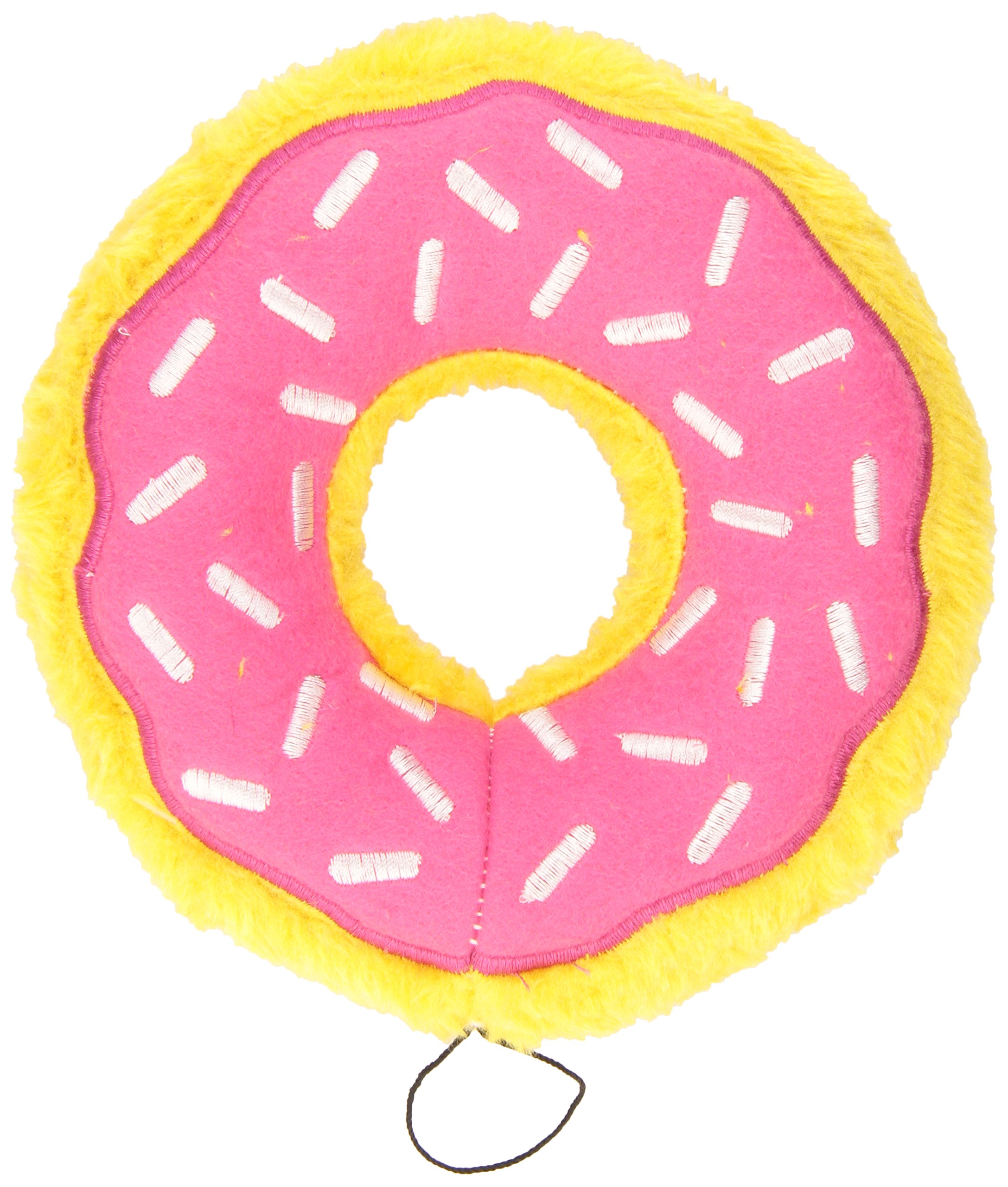 ZippyPaws - Original Donutz No Stuffing Squeaky Plush Dog Toy - Strawberry