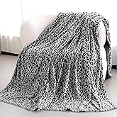 Black Throw Blanket for Couch - Soft Fleece Leopard Blanket Cozy Warm Black Fuzzy Blankets for Men Women Bed
