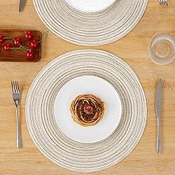 SHACOS Round Braided Placemats Set of 4 Washable