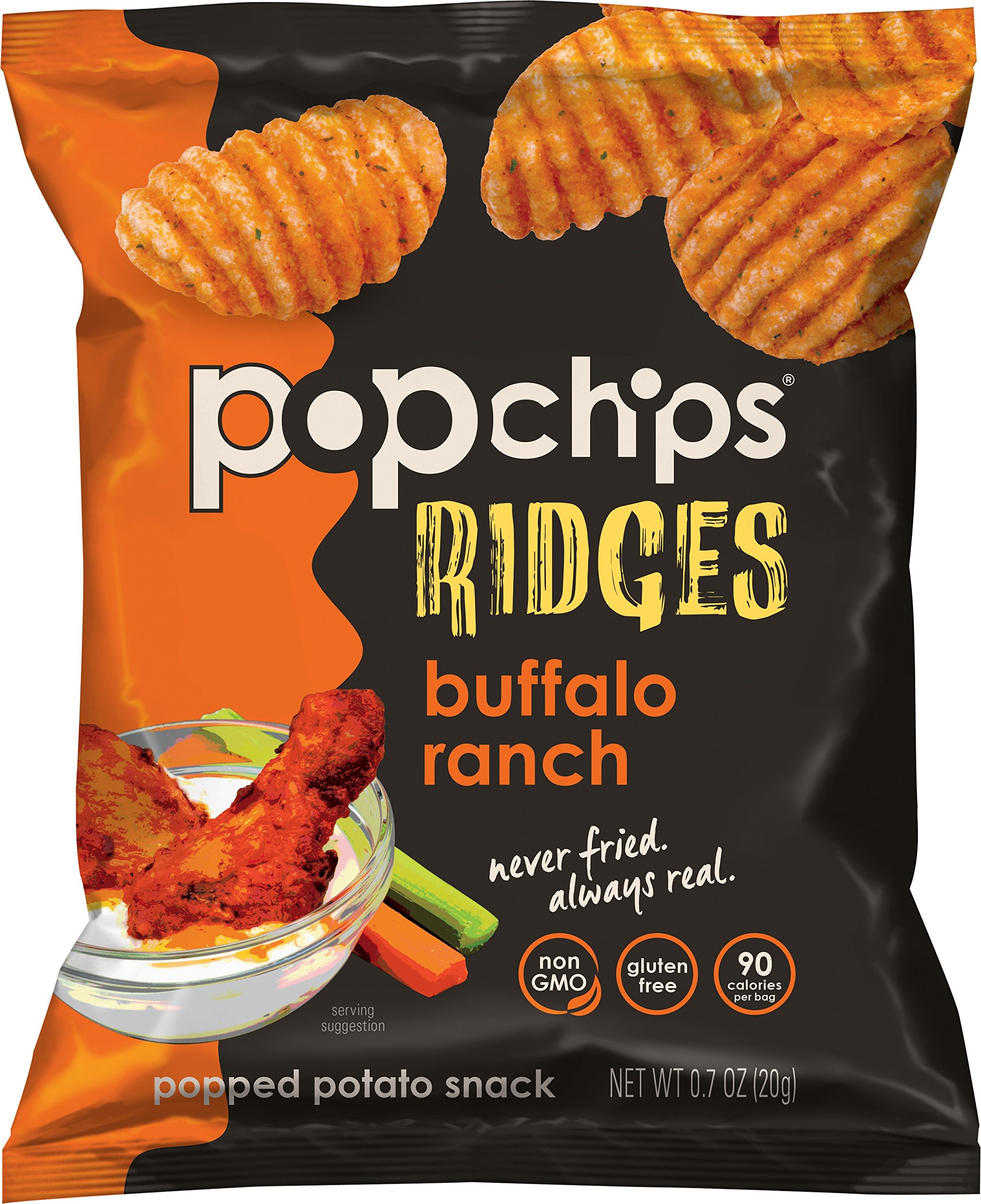 Popchips Ridged Potato Chips, Buffalo Ranch Potato Chips
