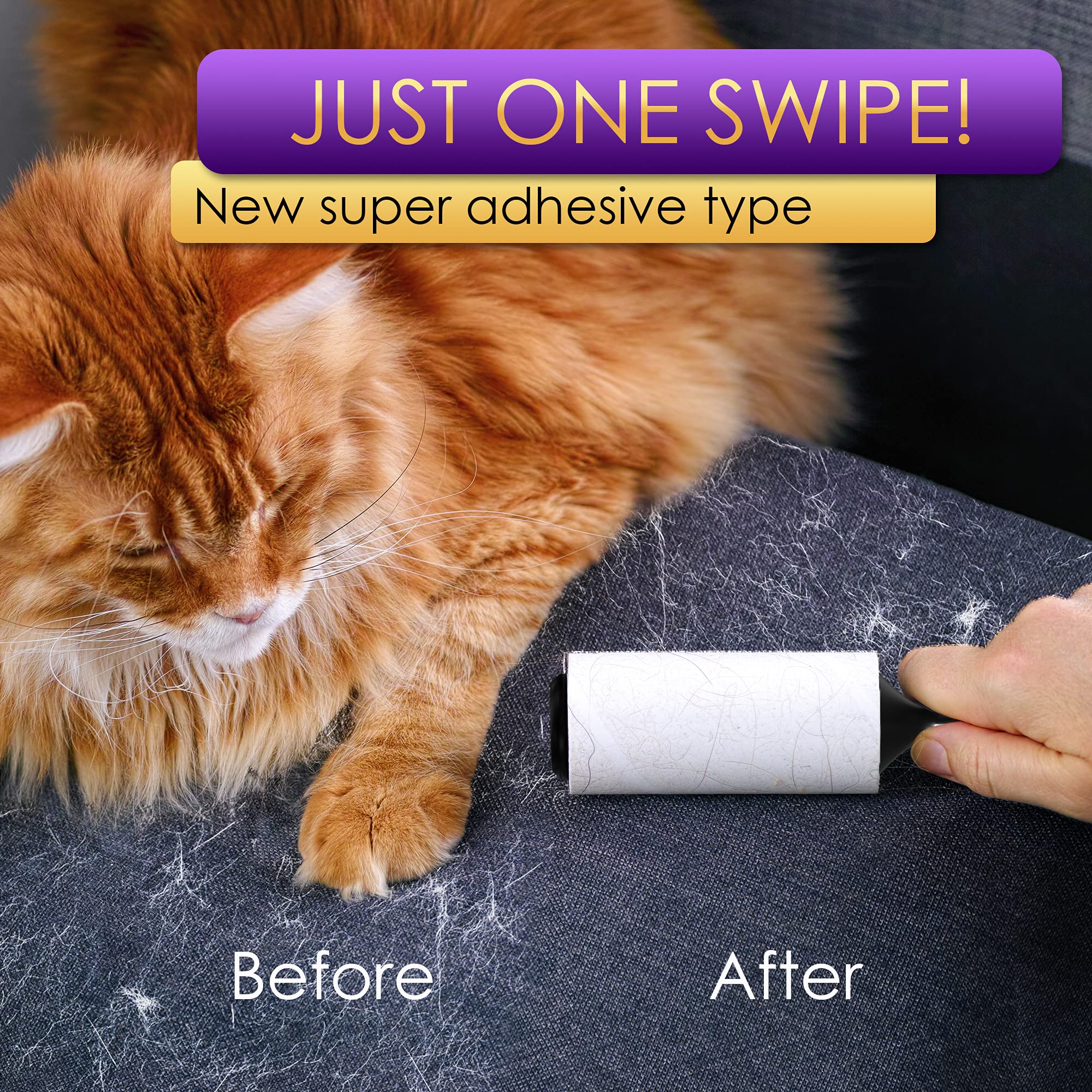 Lint Rollers Value Pack of 450 Sheets / 5 Refills, Sticky Roller, Lint Remover for Dog, Cat, Pet Hair, Lint Rollers for Clothes, Carpet, Couch, Furniture, Car Seats White