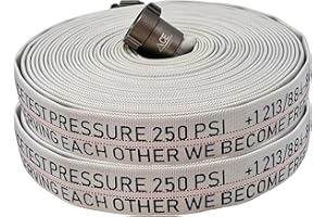 ACE FIRE PREPAREDNESS Ace Fire Defense BMF XL.01 Fire Hose 75 ft x 1.5 in | Heavy Duty Single Jacket Hose | High Pressure 600 PSI Tested / 900 PSI Burst | NH/NST Aluminum Couplings for Wildfire Protection - 2 Pack