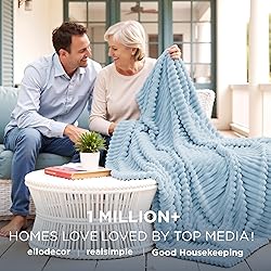 Bedsure Blue Fleece Blanket for Couch - GentleSoft