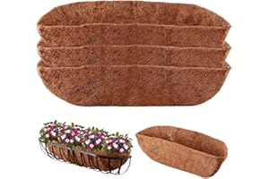 KvyusFlourish 3 Pack Trough Coco Liner 36 Inch Hanging Basket Liners 100% Natural Coconut Husk Liners for Planters Window Box Planter Inserts for Large Pots Trough Planters Outdoor Garden Decoration