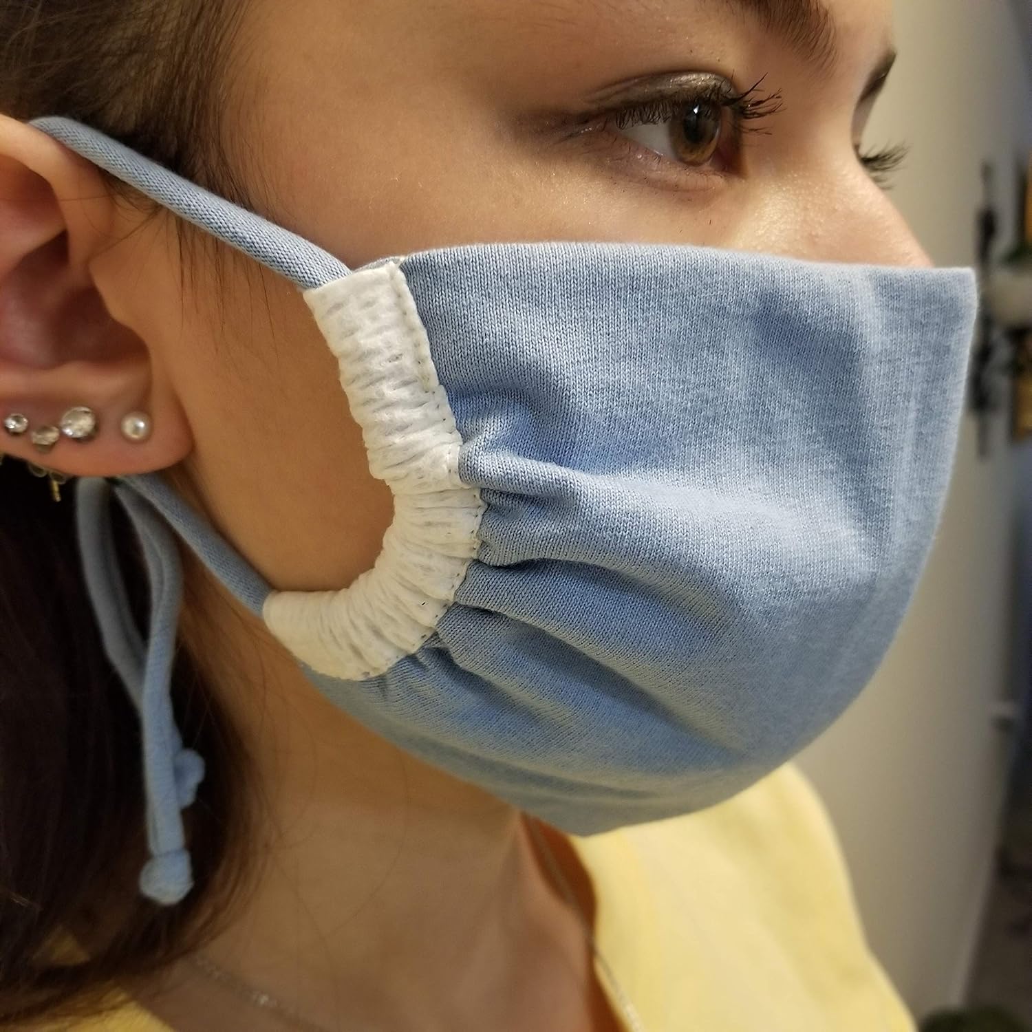 Blue Cotton Face Mask Washable and Reusable Handmade