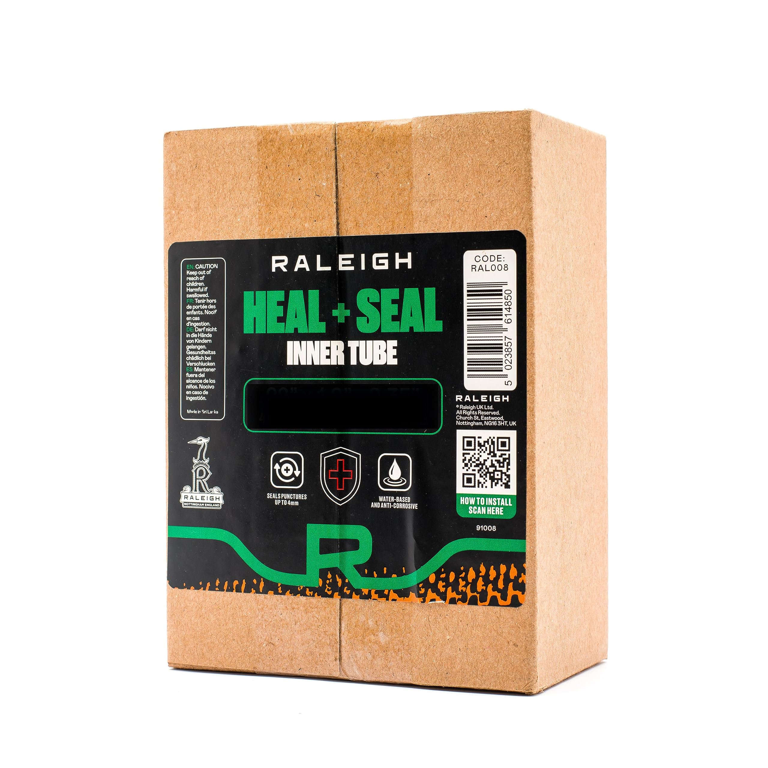 Raleigh Heal & Seal 700 x 28-35c Self Sealing Bicycle Inner Tube with Presta Valve