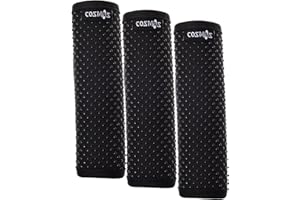 Cosmos Pack of 3 Comfort Neoprene Luggage Handle Wrap Handle Grip Luggage Identifier for Travel Bag Luggage Suitcase (Non Slip Grip - Black Color)