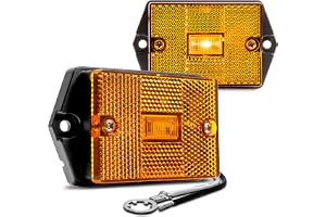 TRUE MODS 2pc 2x3 3x2 Amber Rectangle LED Trailer Side Marker Light for RV | DOT FMVSS 108, SAE AP2, Surface Mount, IP67 Waterproof, Integrated Reflector, Clearance Side Marker Lights, For Boat Trailer