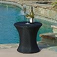Christopher Knight Home Adriana Outdoor PE Wicker Accent Table, Black