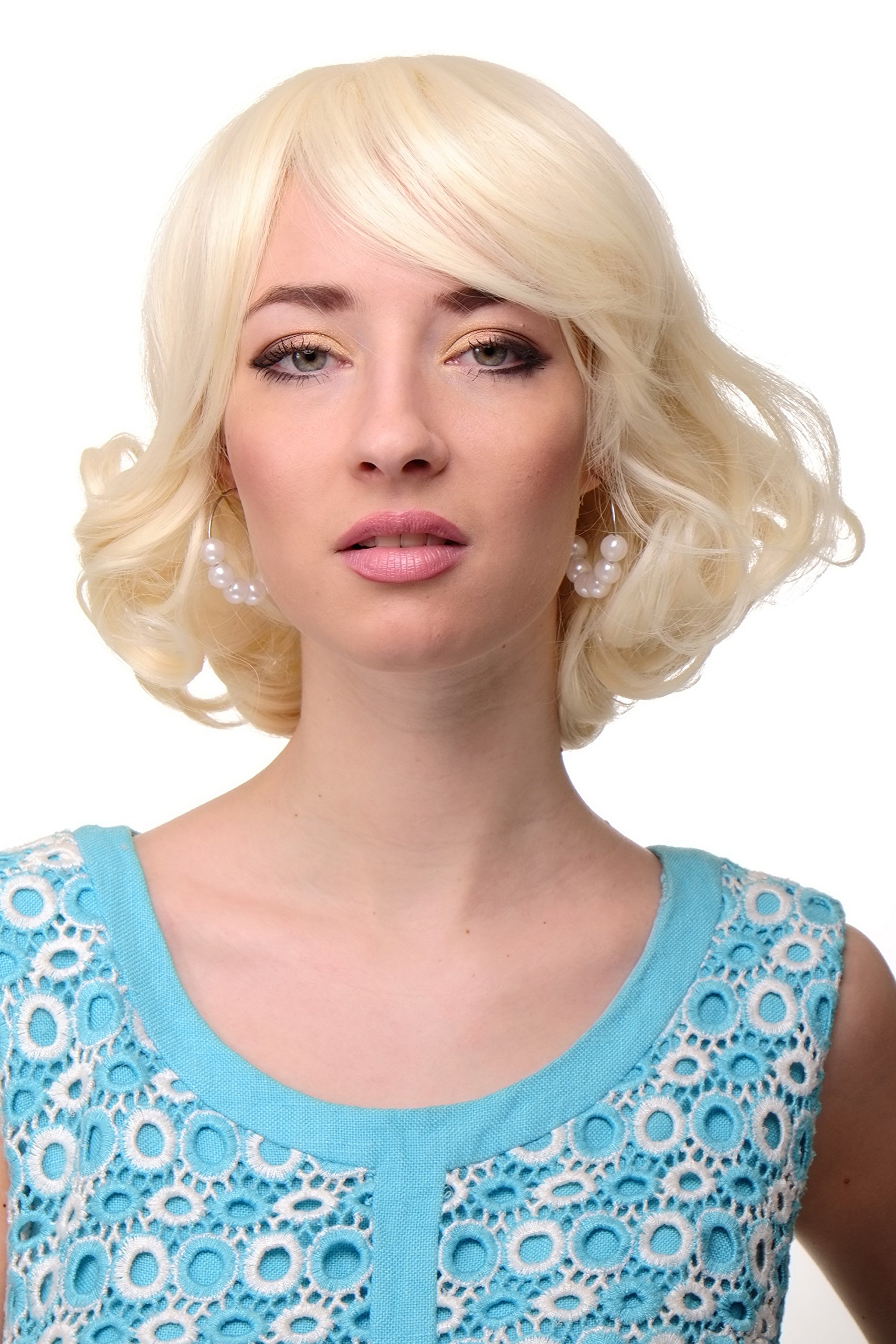 WIG ME UP - Lady Quality Wig Short Longbob Curling Ends Bright Blond 50s Film Star Diva 3500-88