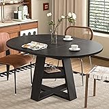 43.3in-59in Extendable Round Dining Table for
