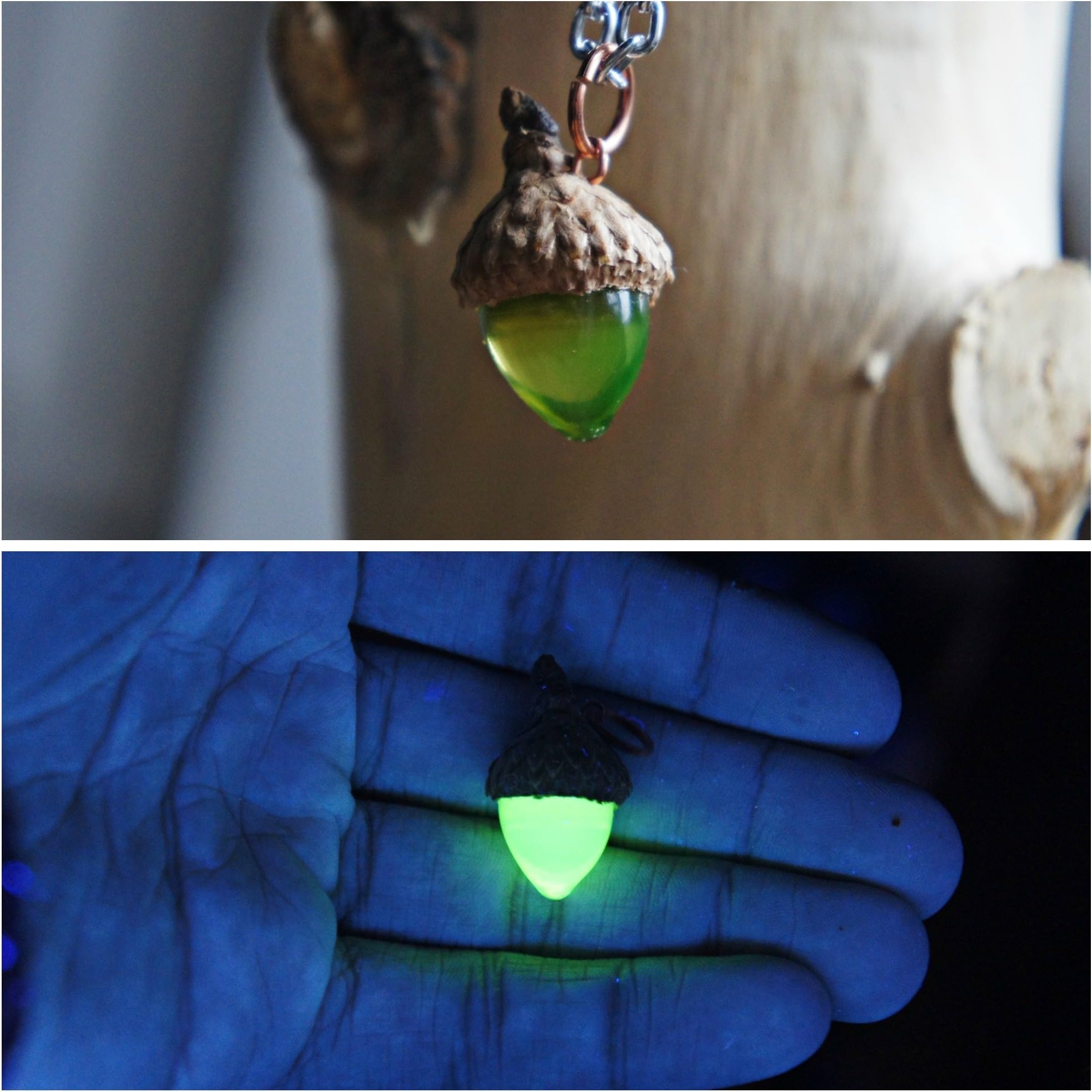Illuminati UV Reactive Glass Acorn Pendant