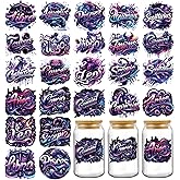 Zodiac UV DTF Stickers - 24 Sheets Purple Leo Sagittarius UV DTF Cup Wraps for 16 oz Glass Water Bottle, Libra Taurus Waterproof Transfer Sticker Decals DIY Tumbler Coffee Mug Craft Decoration