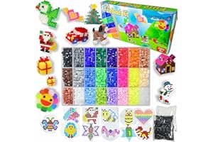 Yowamho Fuse Beads Kit - 6359 PCS Iron Beads Set, 5mm Beads, Art Crafts Set for Kids Ages 4-8, Girls Boys Age 3 4 5 6 7 8 9 10 Years Old Easter Christmas Birthday Present…