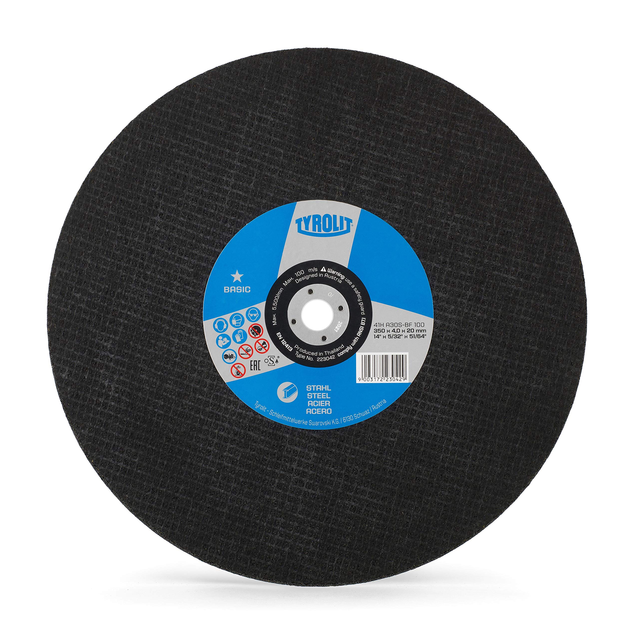 TYROLIT Cutting Disc for Steel -- 350 x 4.0 x 20 mm (Pack of 10)