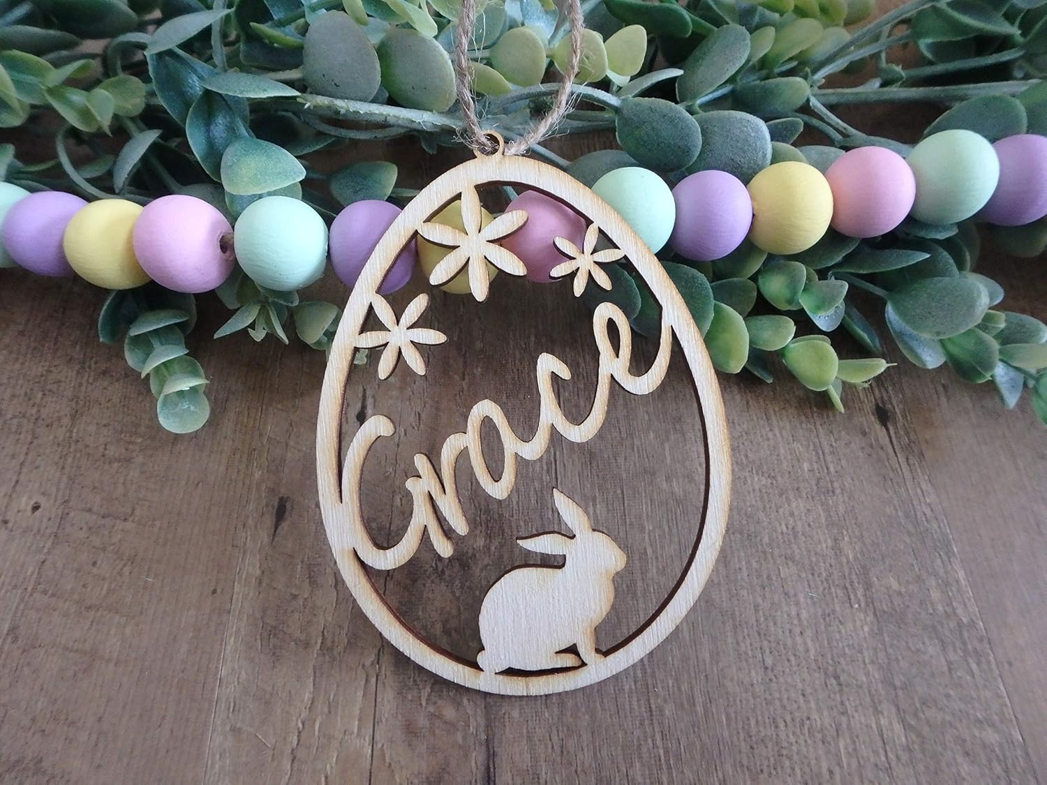 Easter basket tags personalized, wood name tags, egg