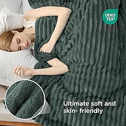 Bedsure GentleSoft Mallard Green Fleece Blanket for