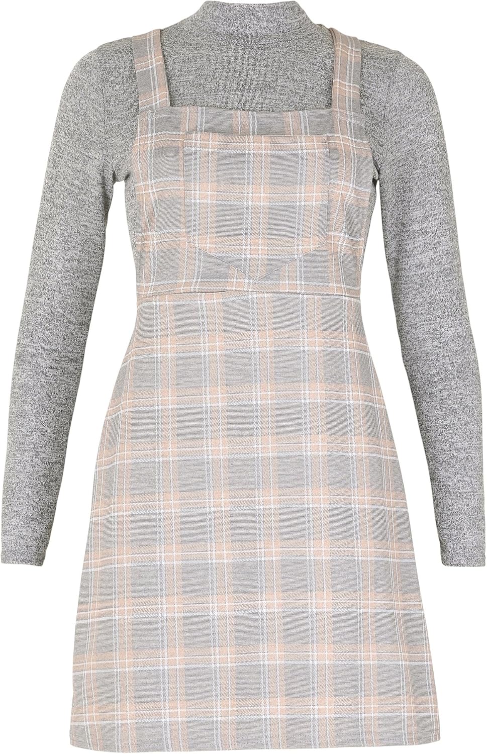 ladies pink pinafore dress