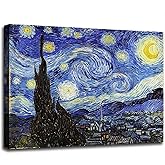 dgbtcart Starry Night, Vincent Van Gogh Canvas Wall art, Classic Paintings Reproduction Pictures Poster, Abstract Artwork Prints for Home Decor 12" x 15"