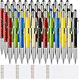 Zonon 36 Pcs 6 in 1 Multitool Tech Pen with Ruler Level Gauge Screwdriver Multifunction Touch Screen Ballpoint Pens and Black Ink Refills for Birthday Party Gift(Assorted Colors)