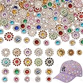 160 Pcs Jewels for Hats, Sew on Rhinestones for Bedazzling, 10/12/14 mm Crystal Glass with Flower Metal Base, Flatback Sew on Pearls, Gems for Clothes Shoes Bags & Sewing Accessories