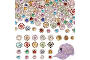 CYNAILLI 160 Pcs Jewels for Hats, Sew on Rhinestones for Bedazzling, 10/12/14 mm Crystal Glass with Flower Metal Base, Flatback Sew on Pearls, Gems for Clothes Shoes Bags & Sewing Accessories