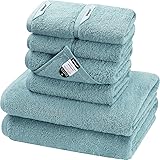 SEMAXE Blue Towel Set, 2 Bath Towels 2 Hand Towels